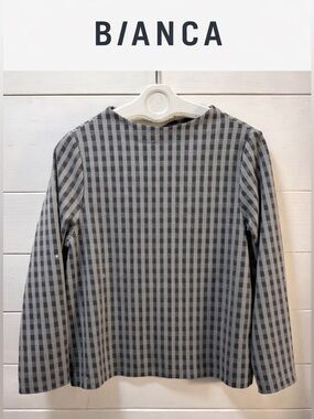 BIANCA – Checked Long Sleeve Top – Size (US 12)